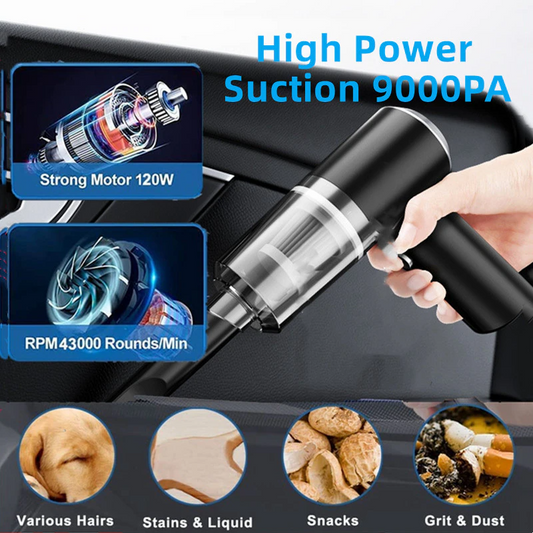 120W Powerful Suction Portable Handheld Car Vacuum Cleaner Wireless Vacuum Cleaner Wet and Dry Handheld Vacuum Cleaner Household Goods Dirt Cleaner Car Vaccum Cleaner